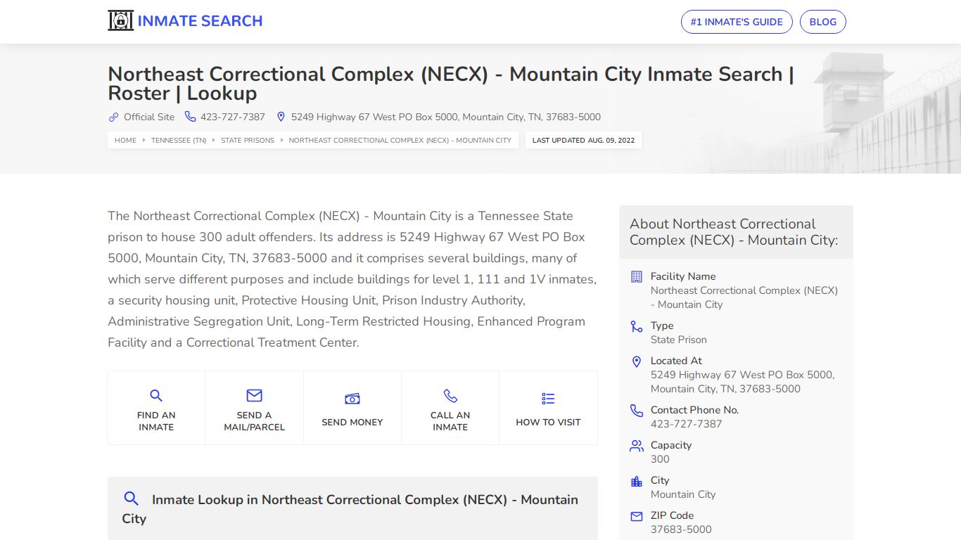 Northeast Correctional Complex (NECX ... - inmate-search ...